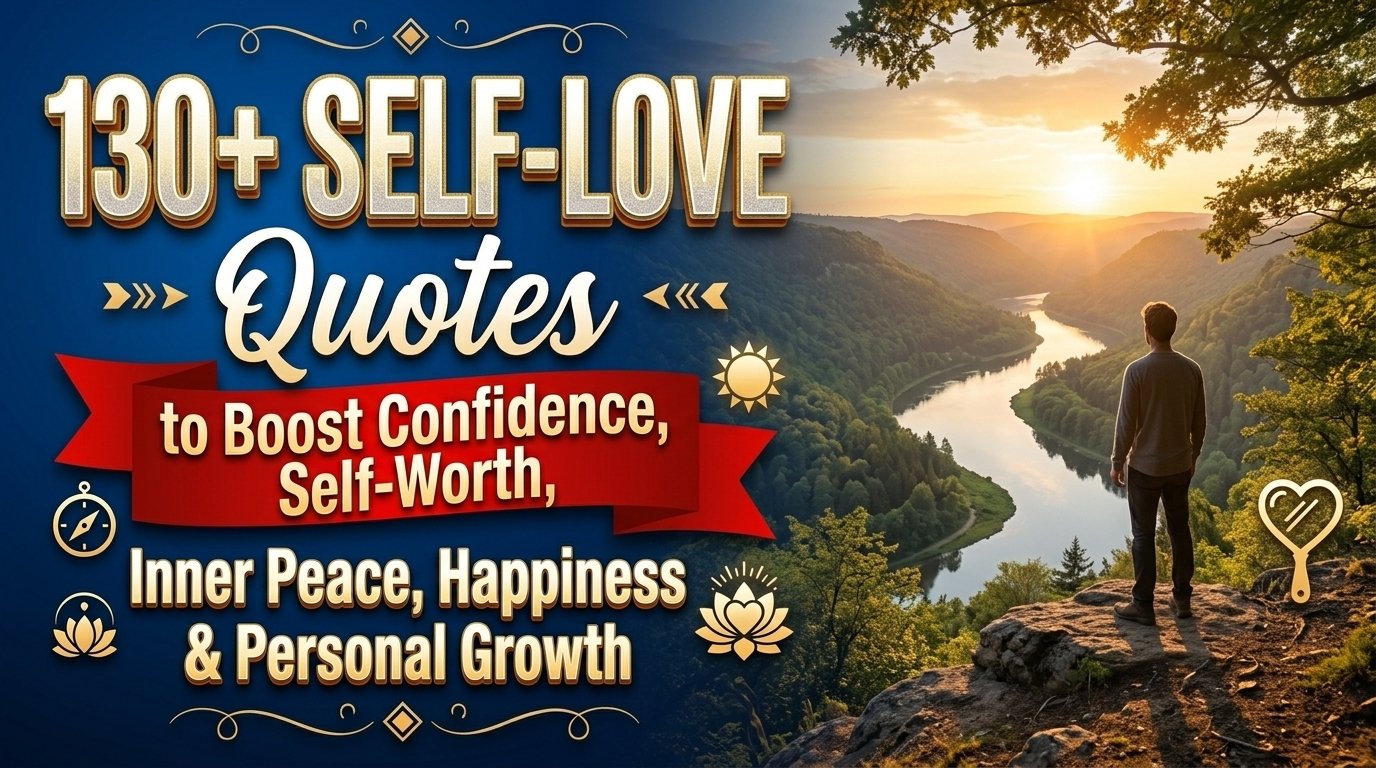 130+ Self-Love Quotes to Boost Confidence, Self-Worth, Inner Peace, Happiness & Personal Growth