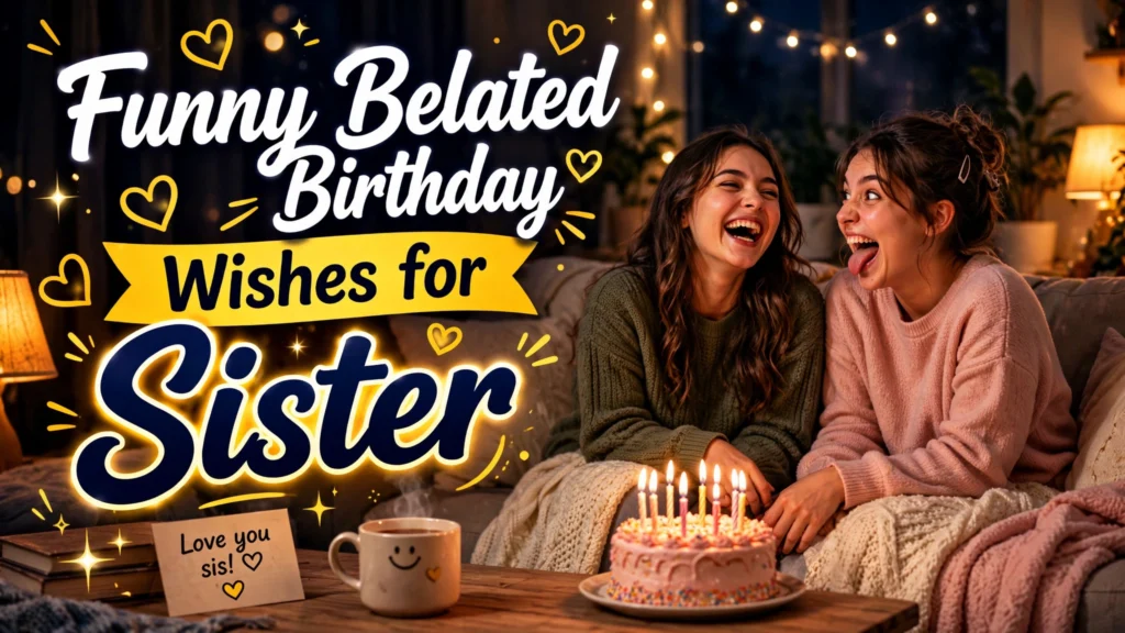 Funny Belated Birthday Wishes for Sister