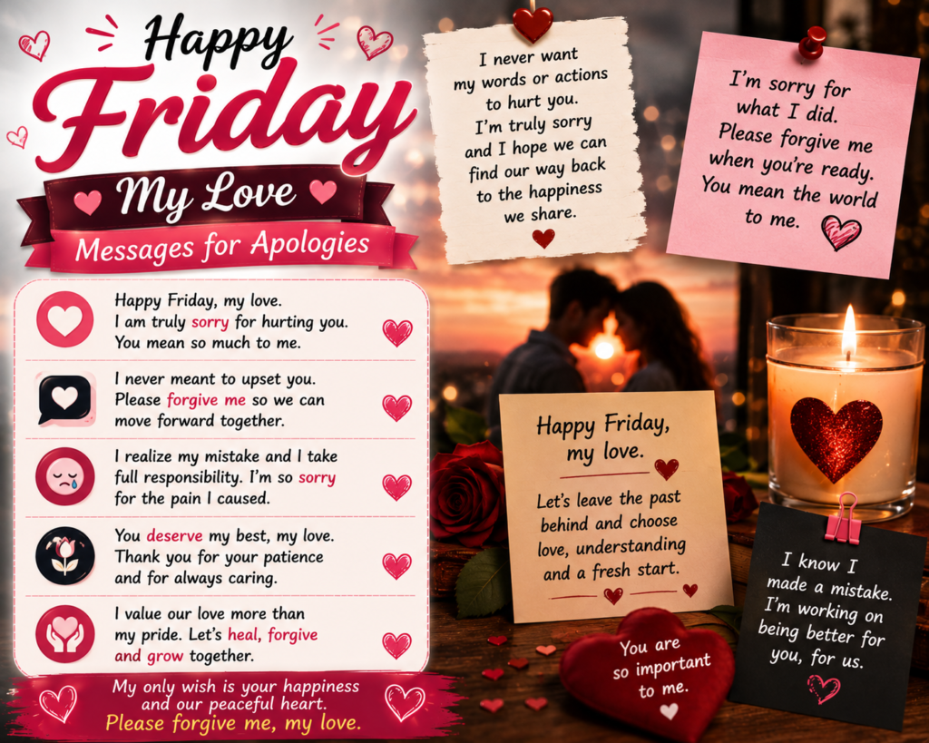 Happy Friday My Love Messages for Apologies