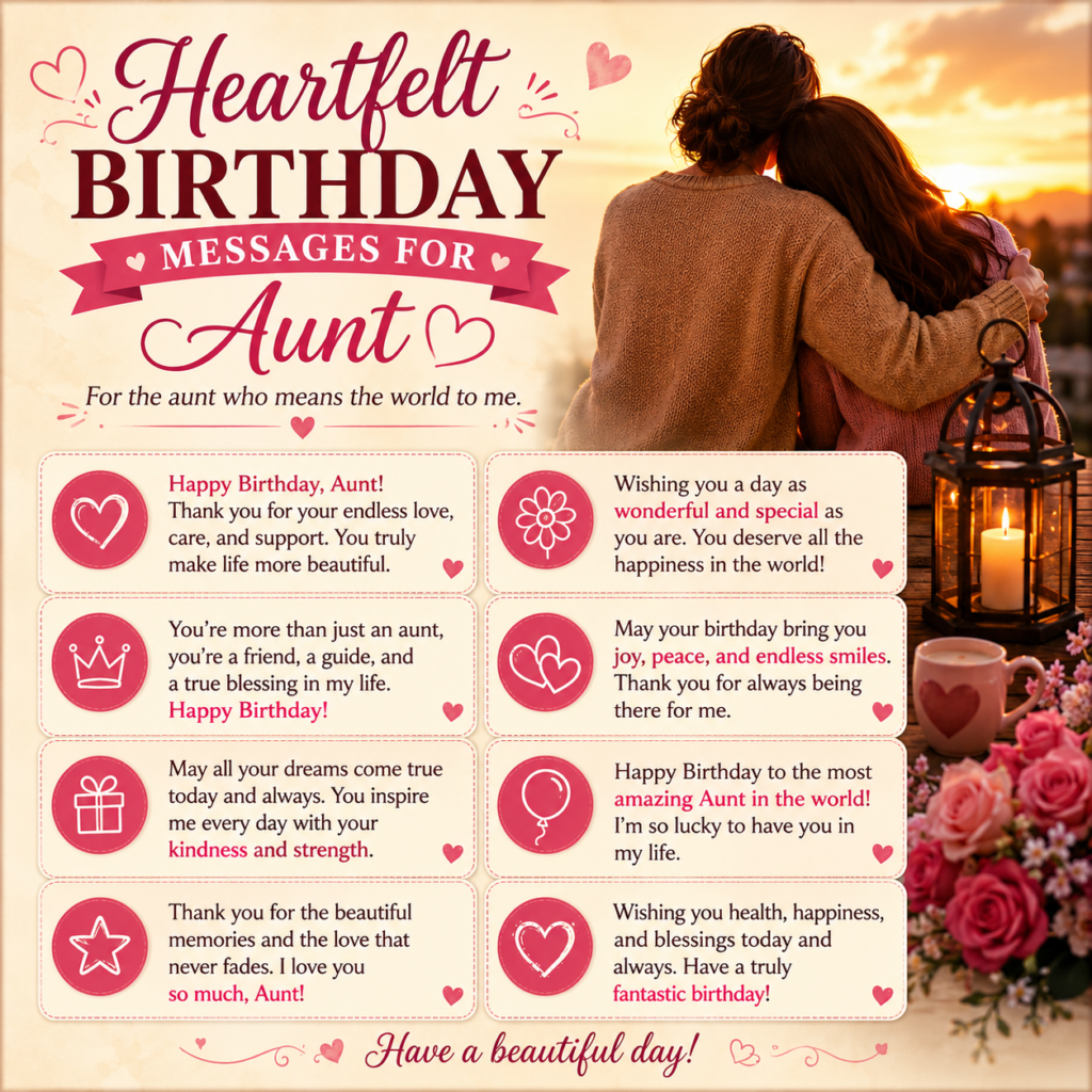 Heartfelt Birthday Messages for Aunt