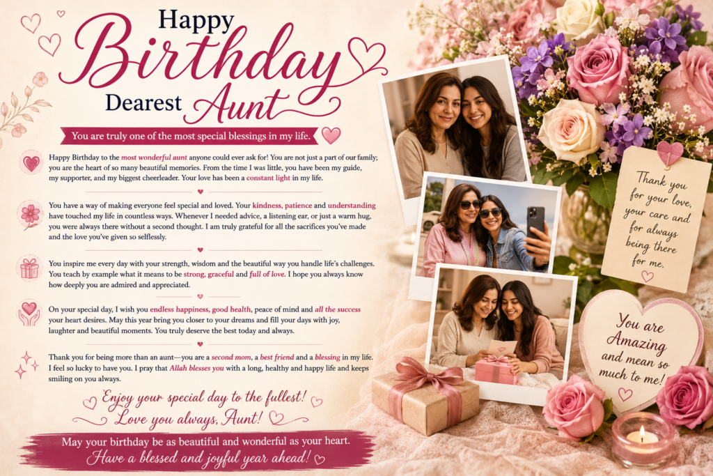 Long Birthday Message for Aunt