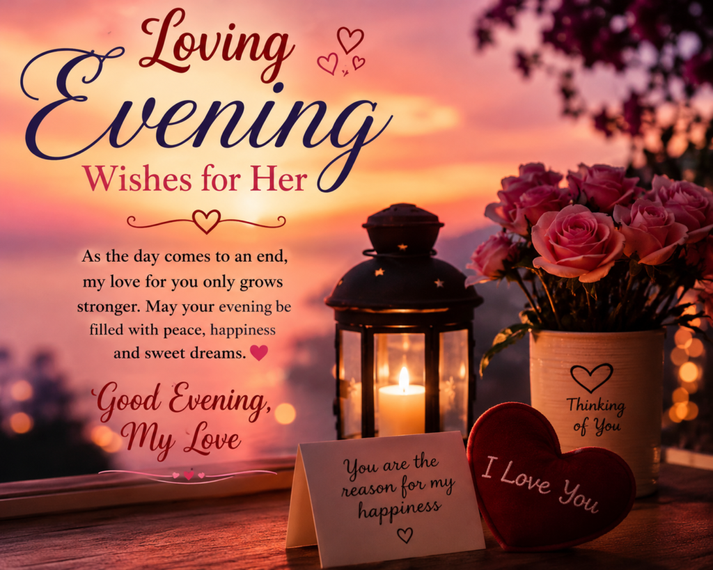 create a image Loving Evening Wishes for Her