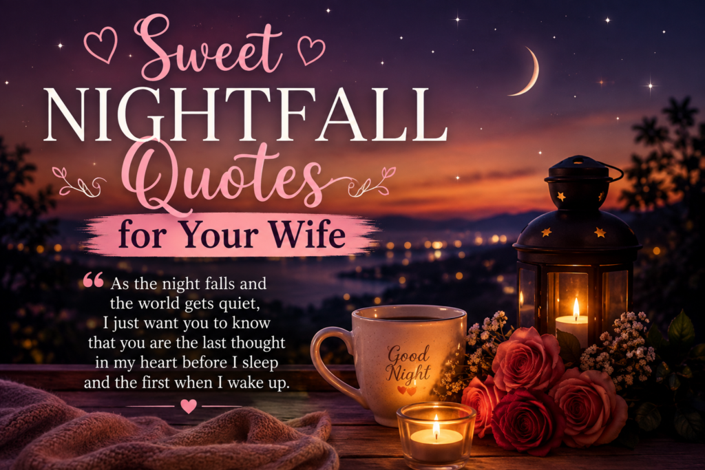 create a image Sweet Nightfall Quotes for Your Wife