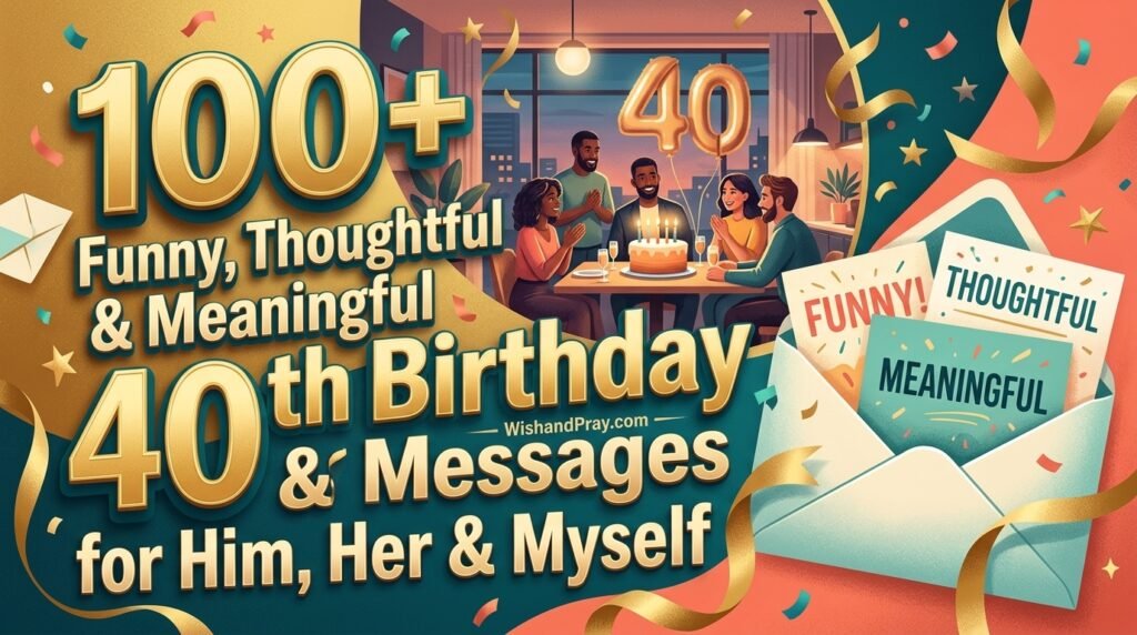 100+ Funny, Thoughtful & Meaningful 40th Birthday Messages for Him, Her & Myself