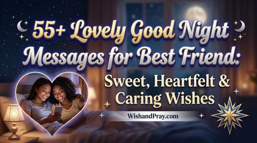 55+ Lovely Good Night Messages for Best Friend Sweet, Heartfelt & Caring Wishes