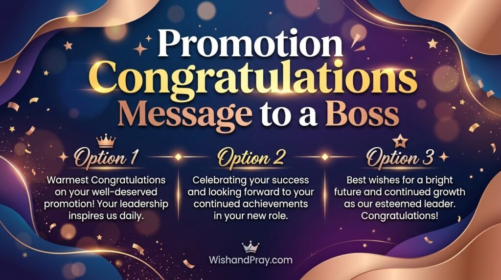 Promotion Congratulations Message to a Boss
