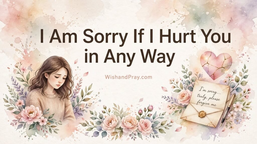 I Am Sorry If I Hurt You in Any Way