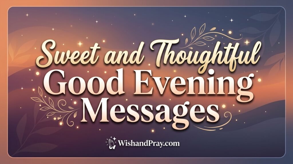 Sweet and Thoughtful Good Evening Messages